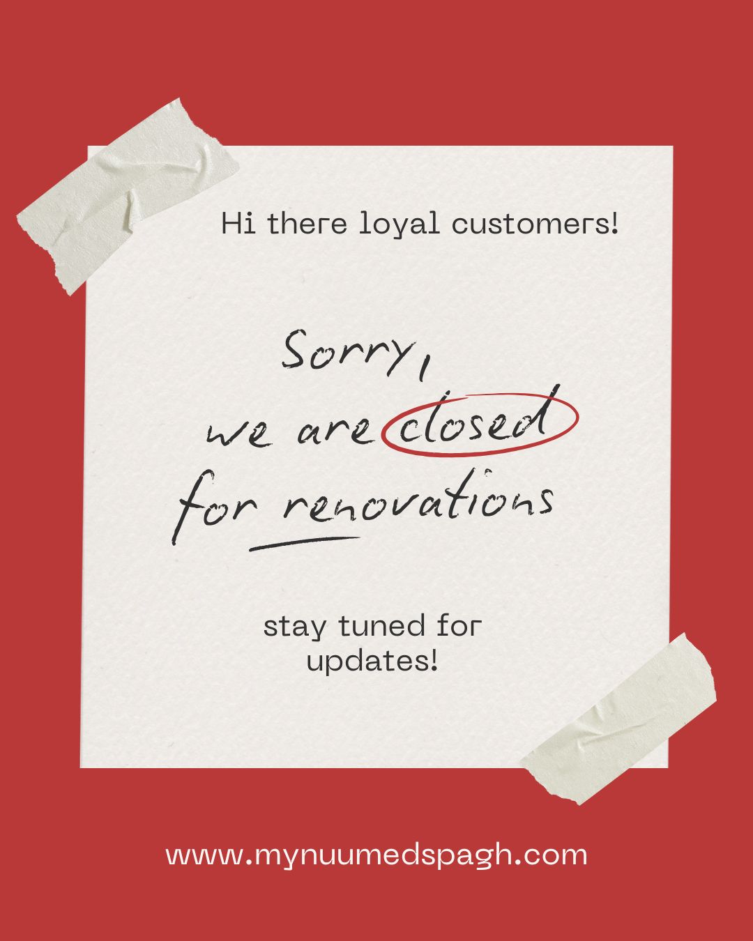 NU-U Medspa Closed for Renovations